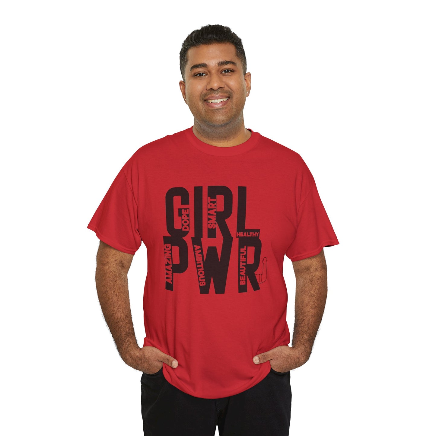 GIRL PWR Printed T Shirt with Hearts