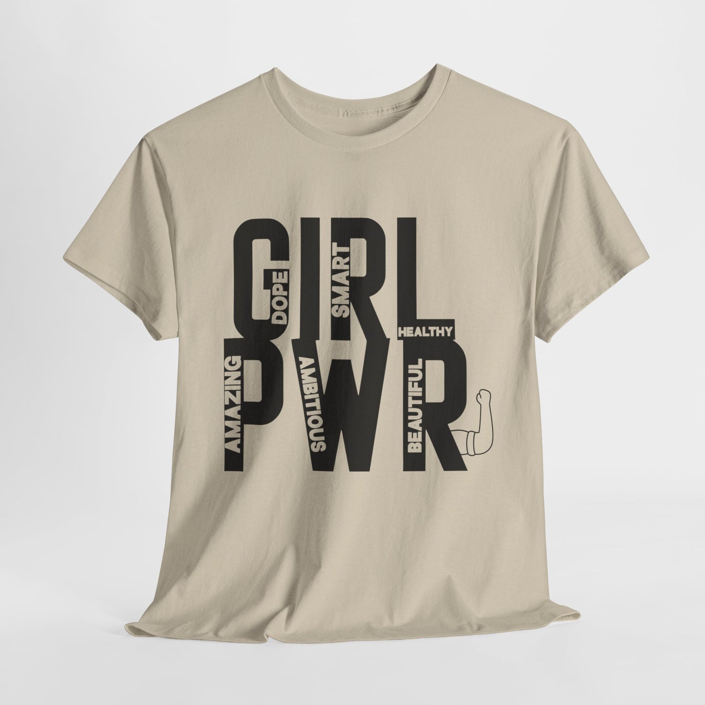 GIRL PWR Printed T Shirt with Hearts