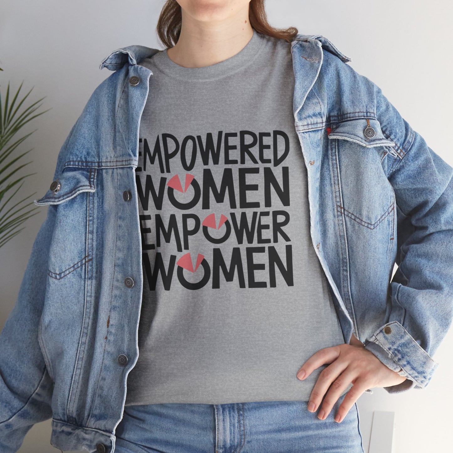 Empowered Printed T Shirt with Hearts