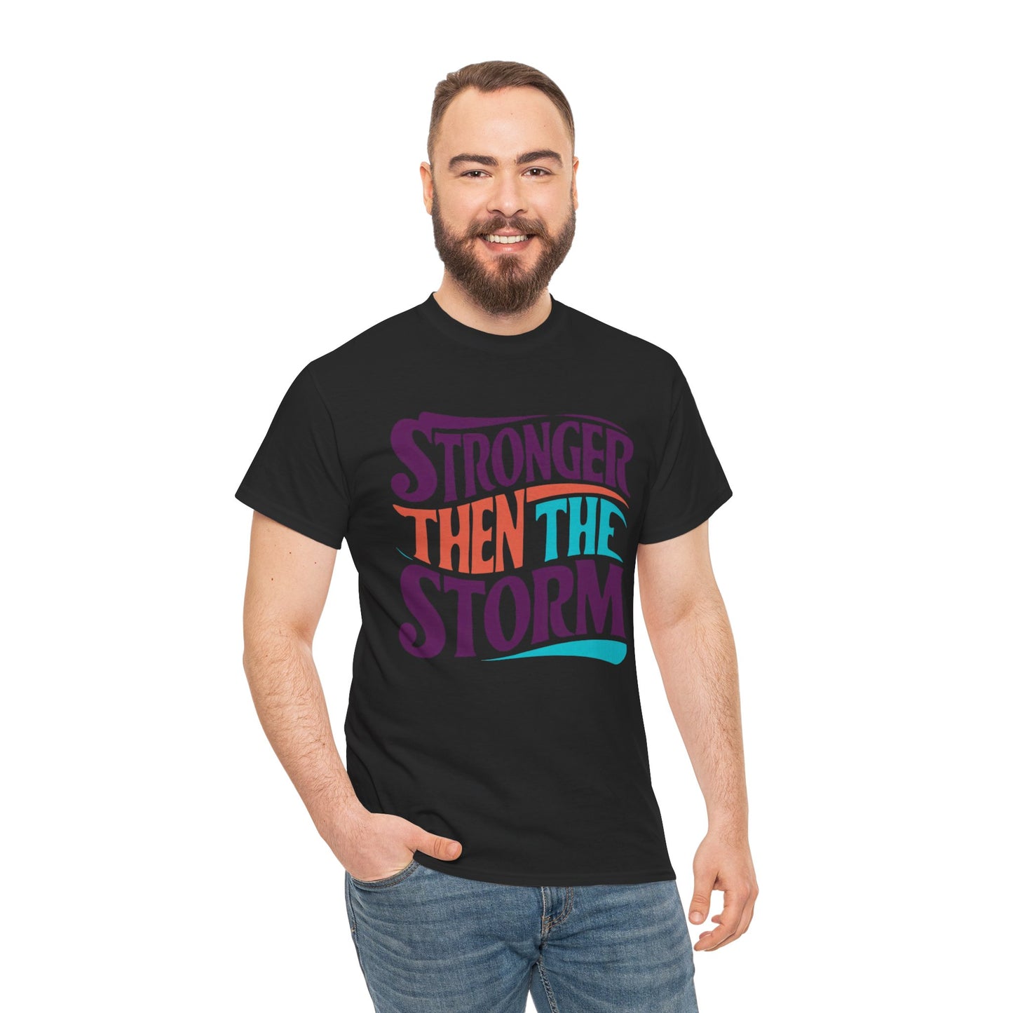 Stronger Then  Printed T Shirt with Hearts