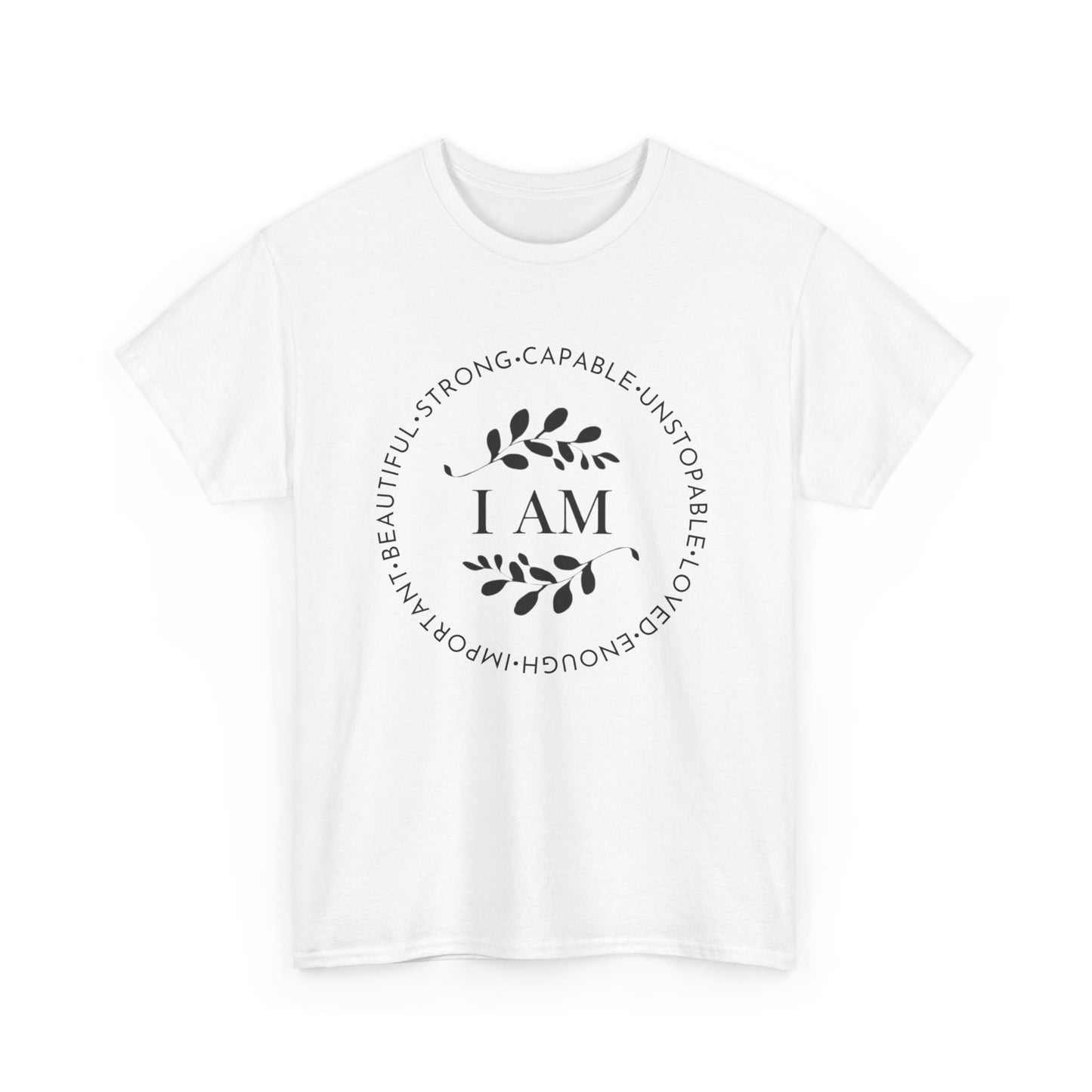 I AM Printed T Shirt with Hearts