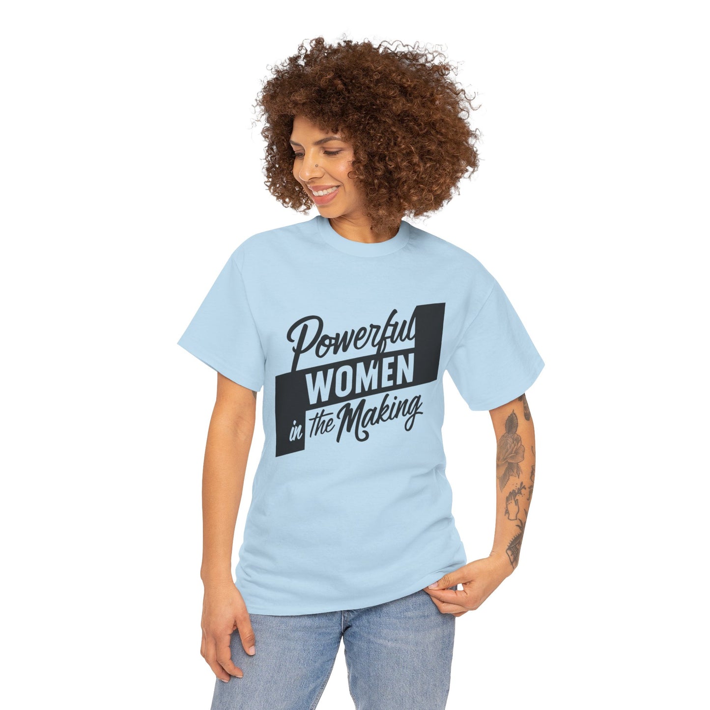 Powerful Women Printed T Shirt with Hearts