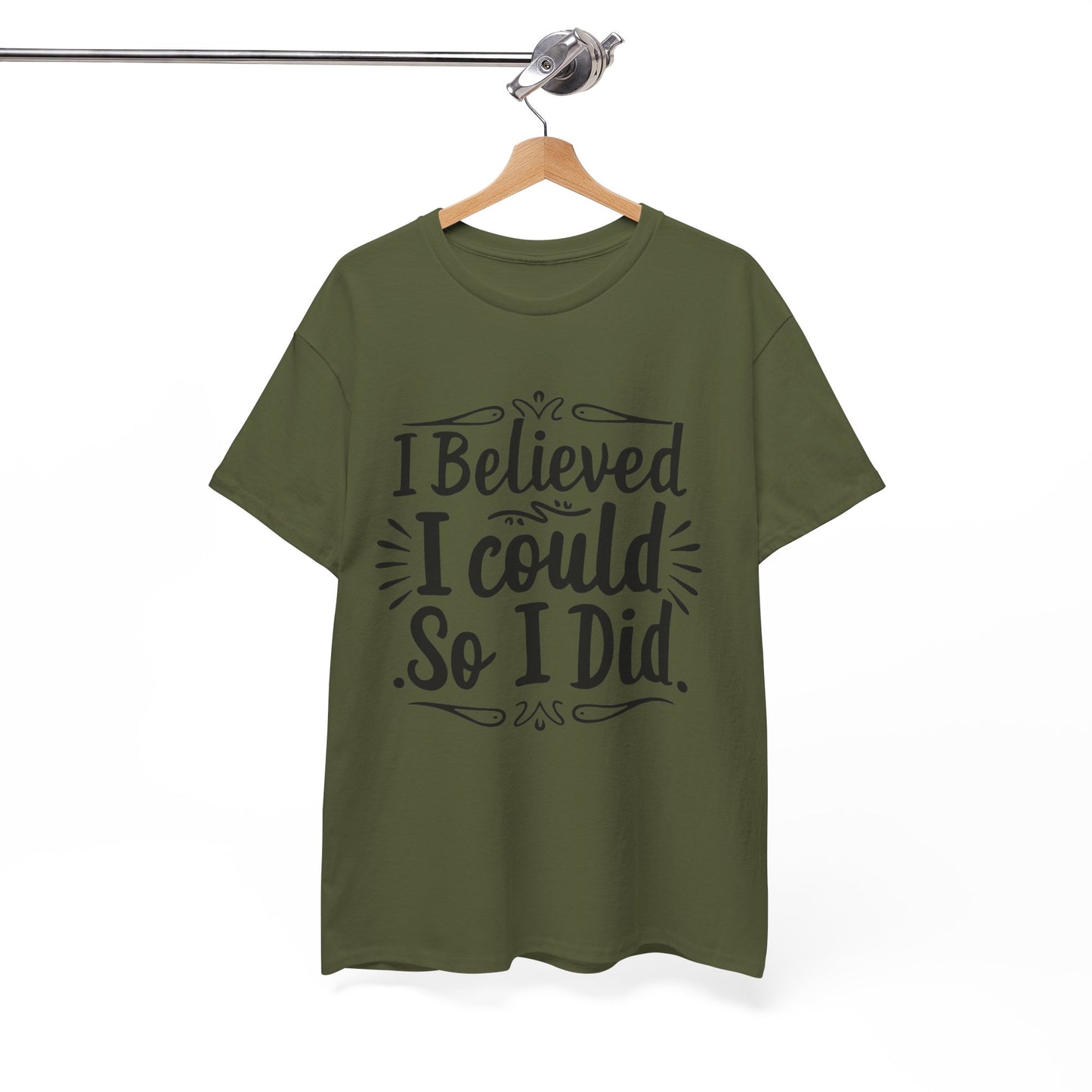 I Believed Printed T Shirt with Hearts