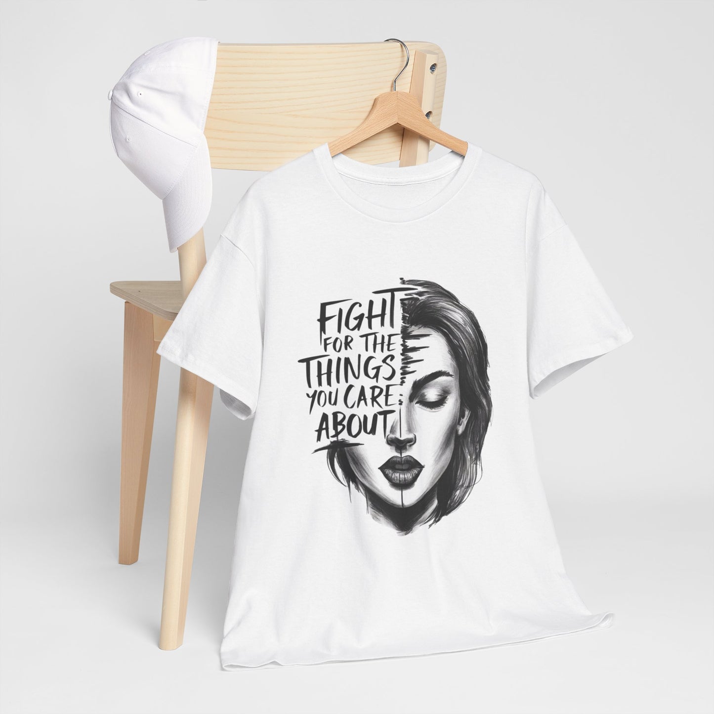 Fight Printed T Shirt with Hearts