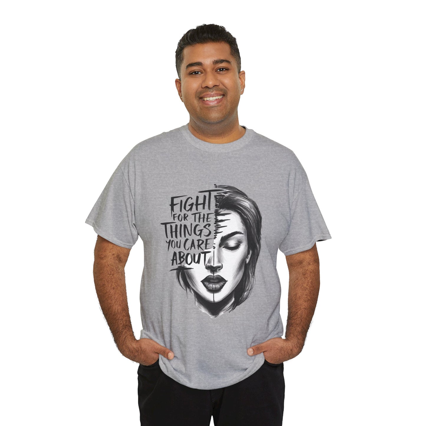 Fight Printed T Shirt with Hearts