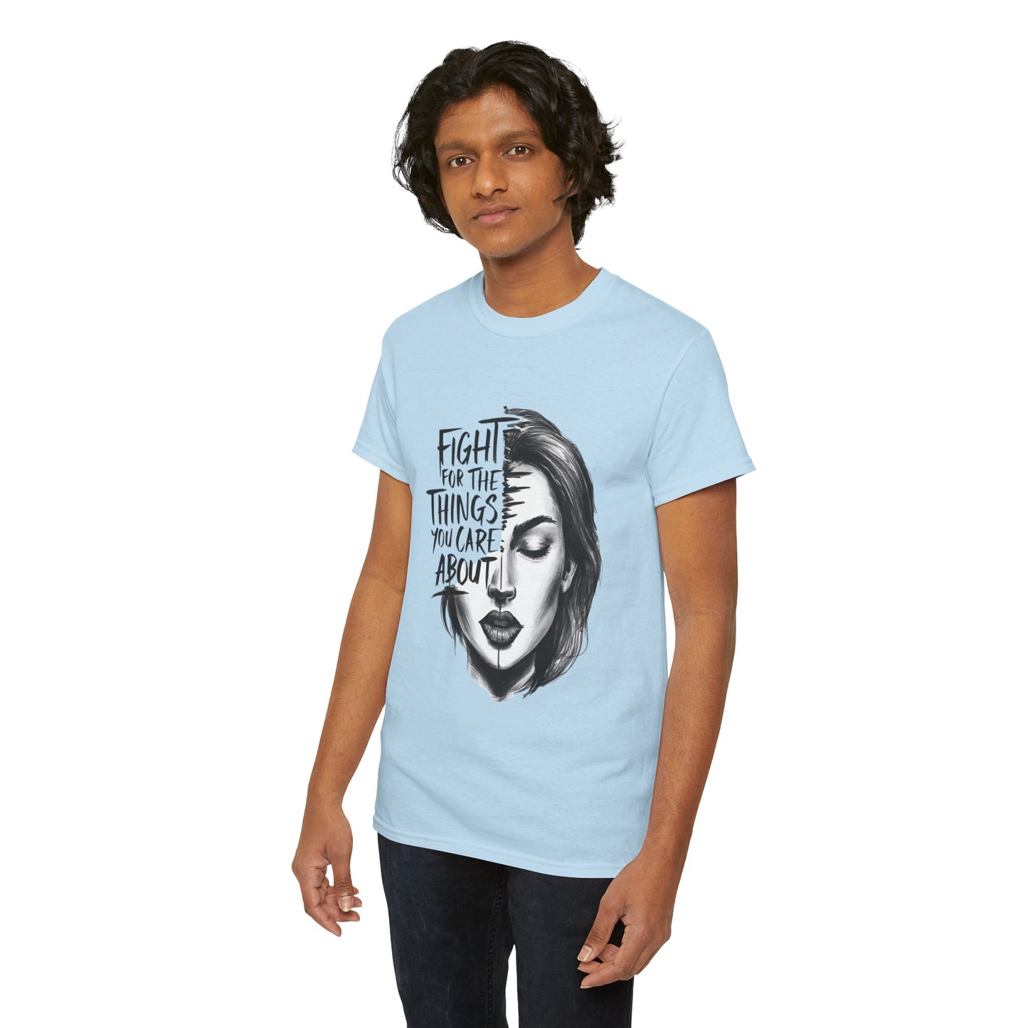 Fight Printed T Shirt with Hearts