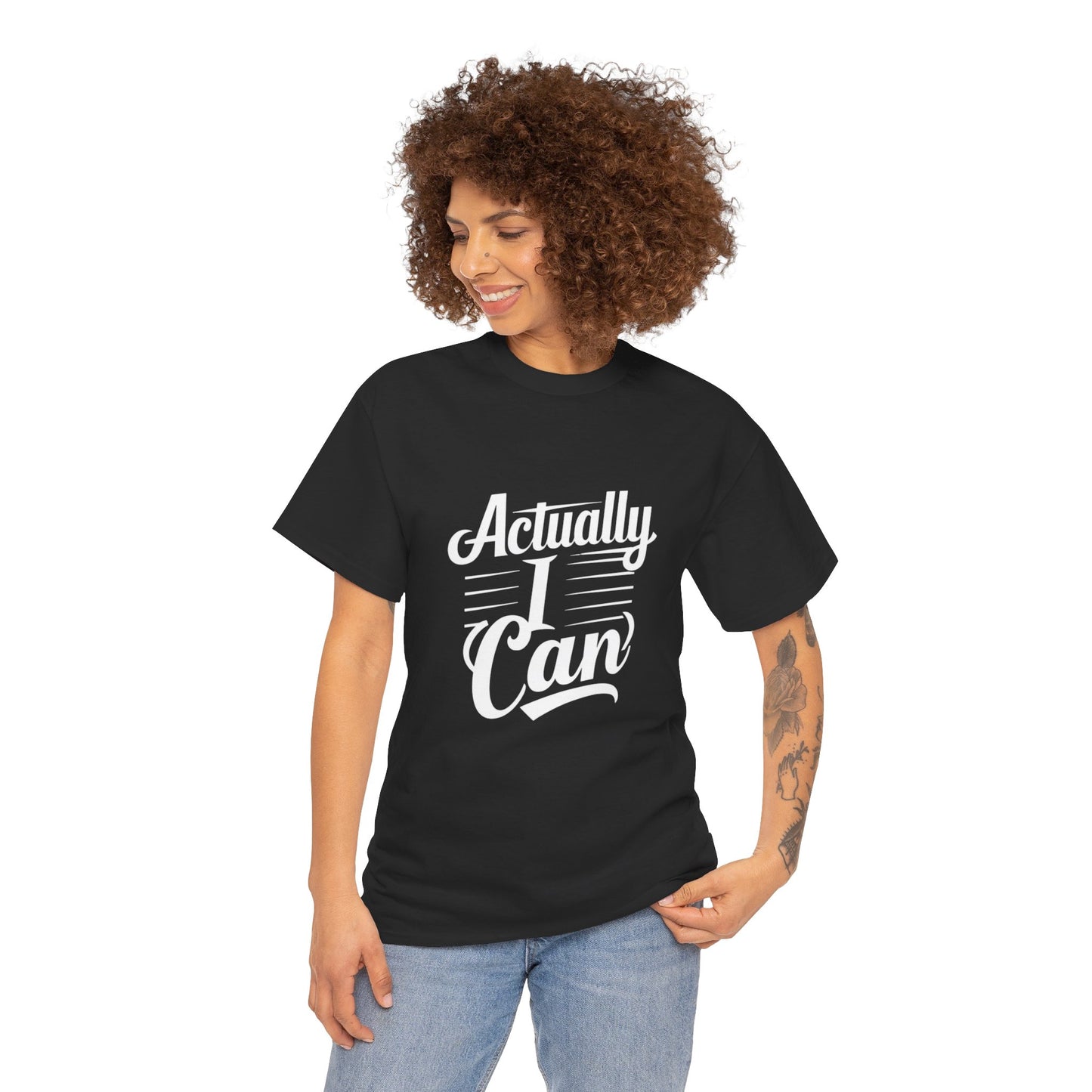 Actually I Can Women Heavy Cotton Tee