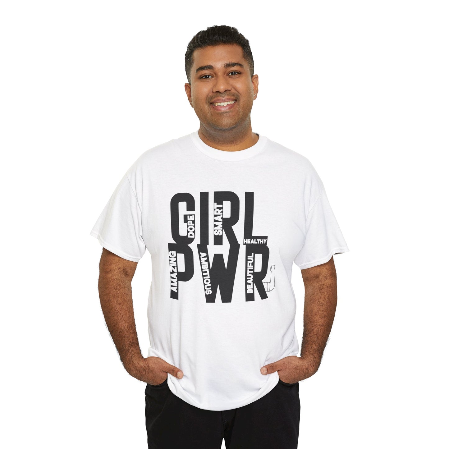 GIRL PWR Printed T Shirt with Hearts