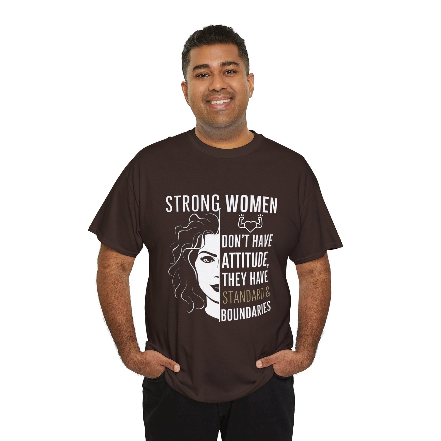 Strong Women Printed T Shirt with Hearts