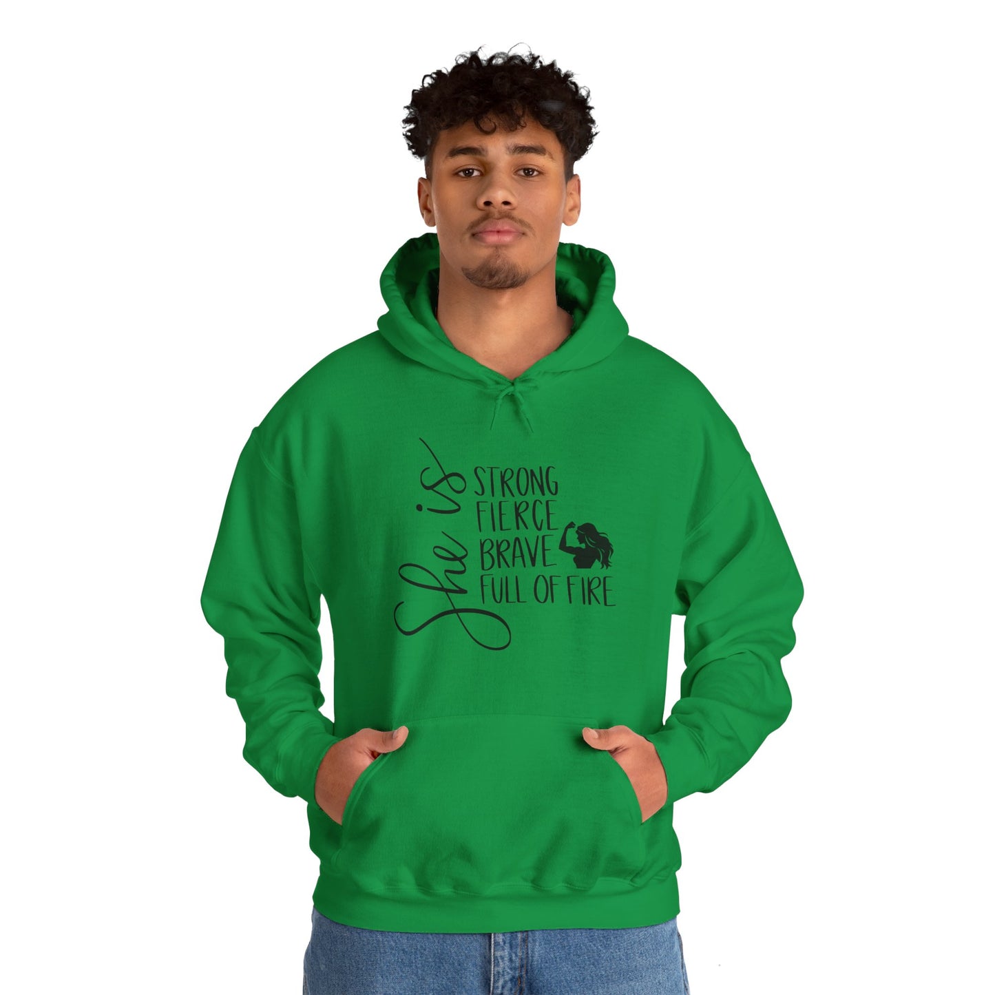 She Is Strong Fierce Brave Unisex Heavy Blend™ Hooded Sweatshirt