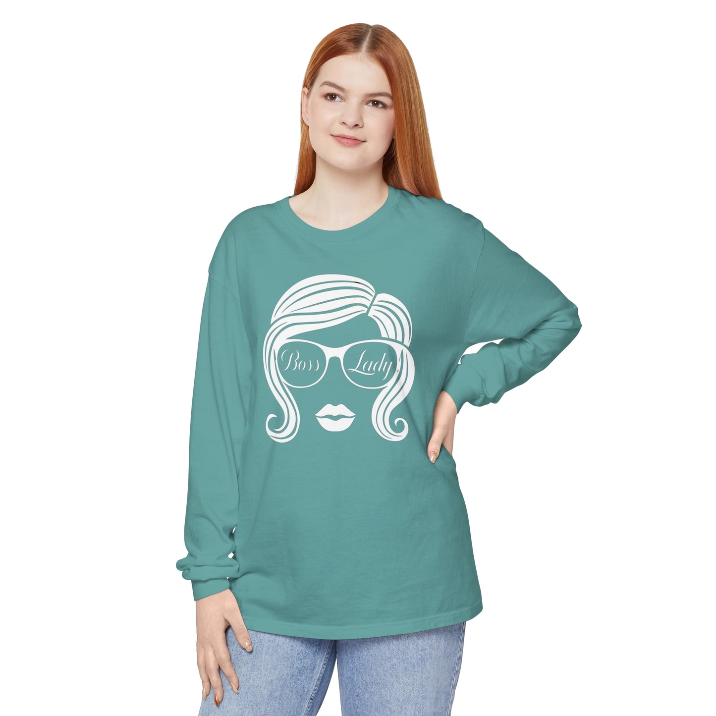 Boss Lady Women Garment-dyed Long Sleeve T-Shirt
