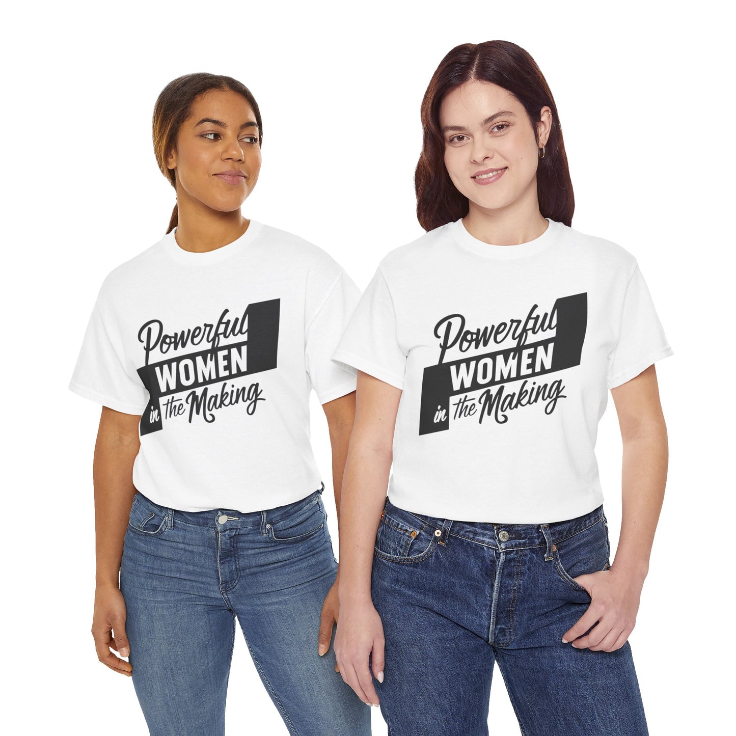 Powerful Women Printed T Shirt with Hearts