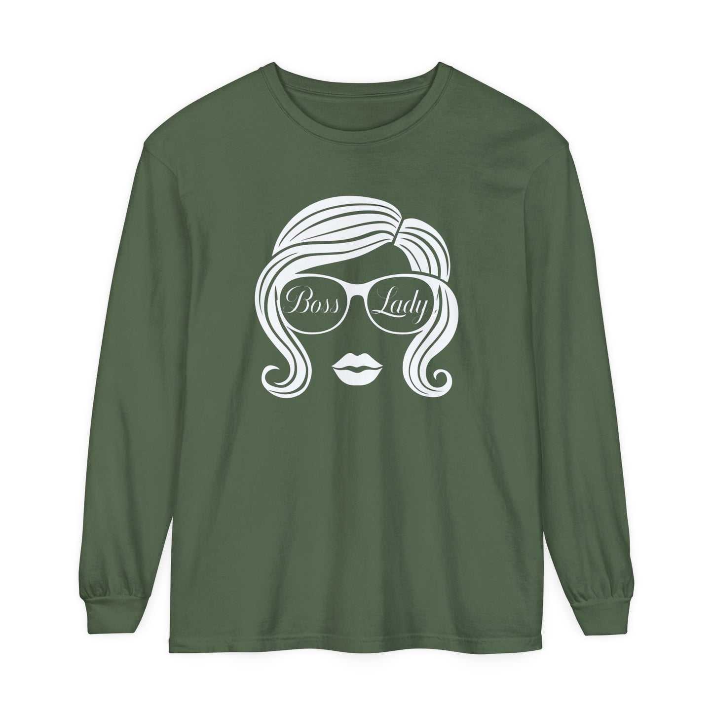Boss Lady Women Garment-dyed Long Sleeve T-Shirt