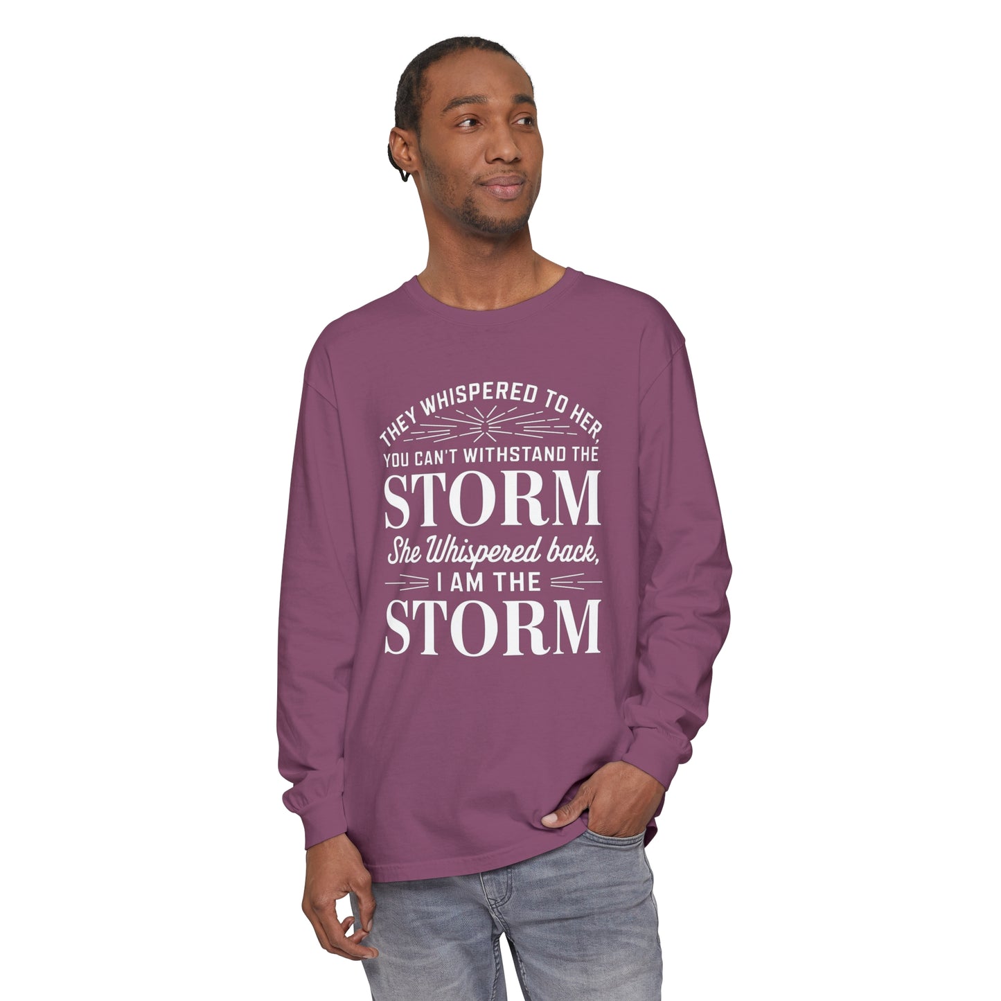 They Whispered Women Garment-dyed Long Sleeve T-Shirt