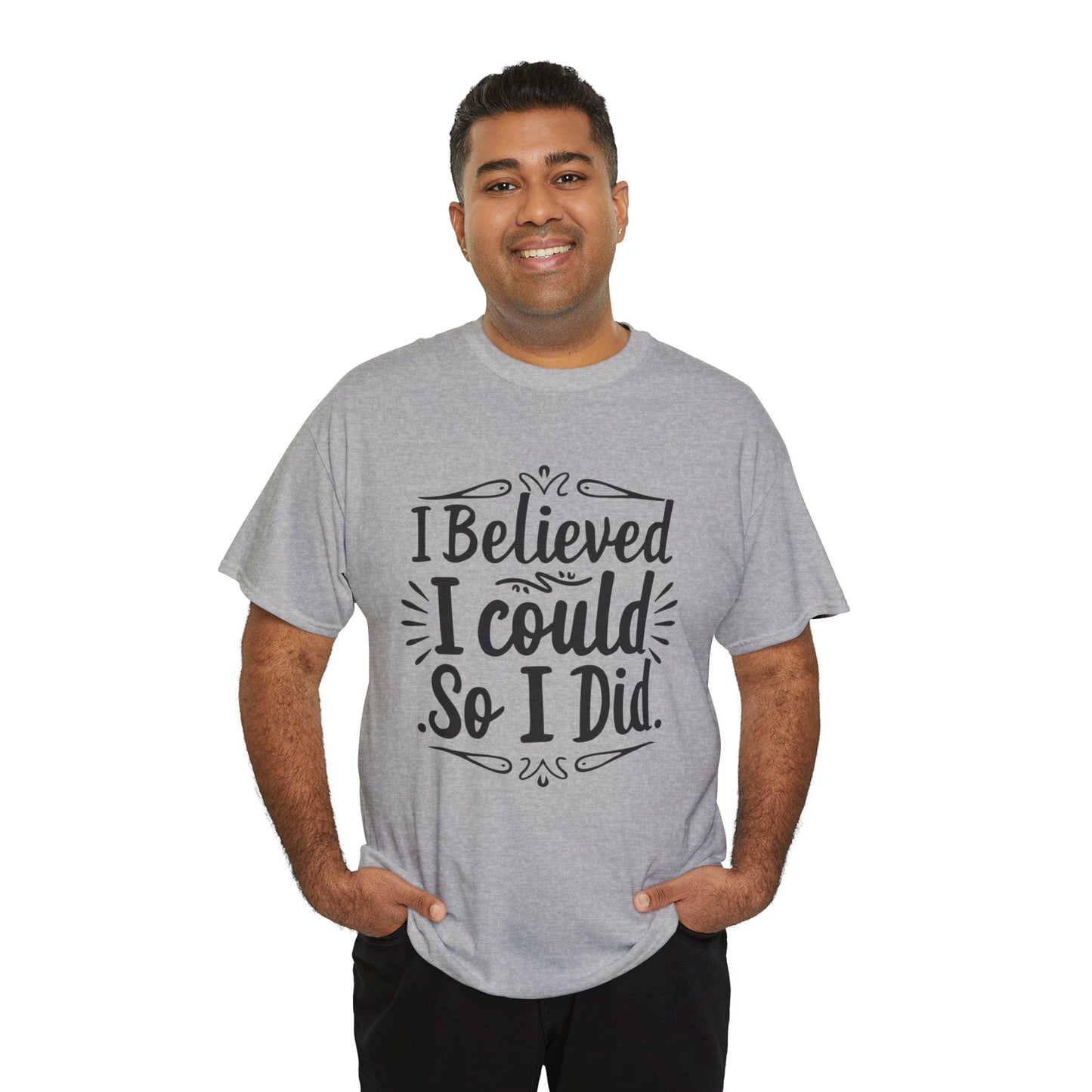 I Believed Printed T Shirt with Hearts