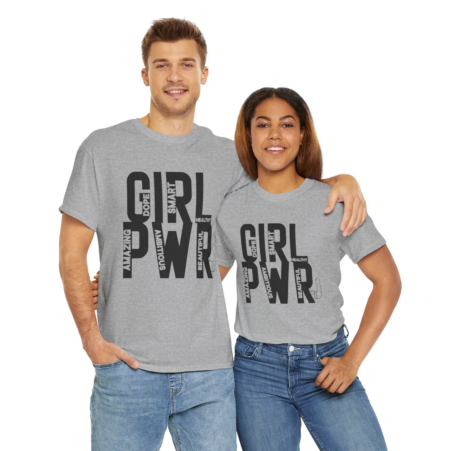 GIRL PWR Printed T Shirt with Hearts