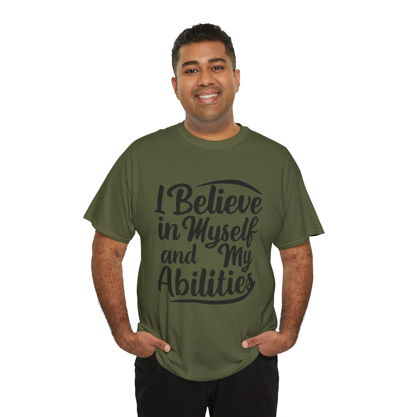 I Believe Printed T Shirt with Hearts