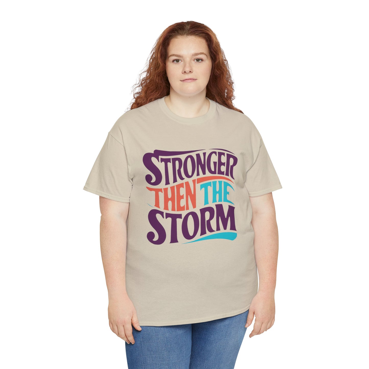 Stronger Then  Printed T Shirt with Hearts
