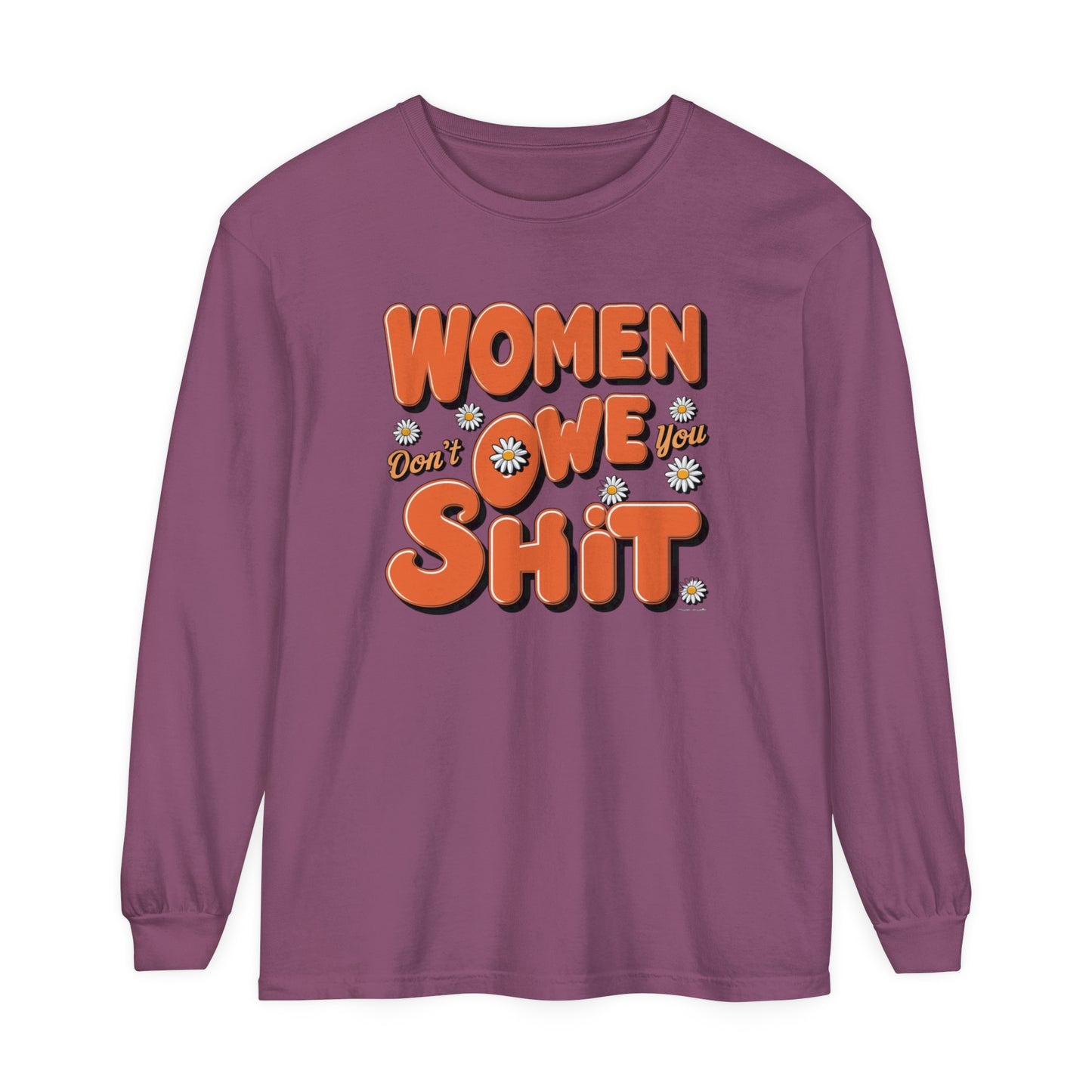 Women Don't Women Garment-dyed Long Sleeve T-Shirt