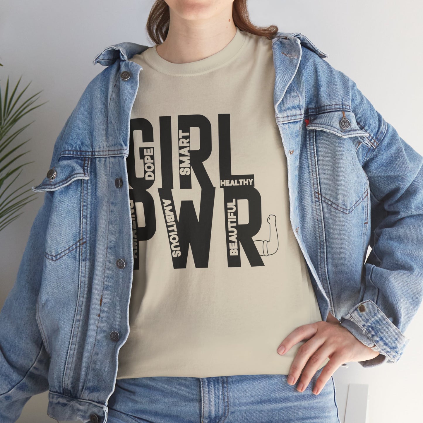 GIRL PWR Printed T Shirt with Hearts