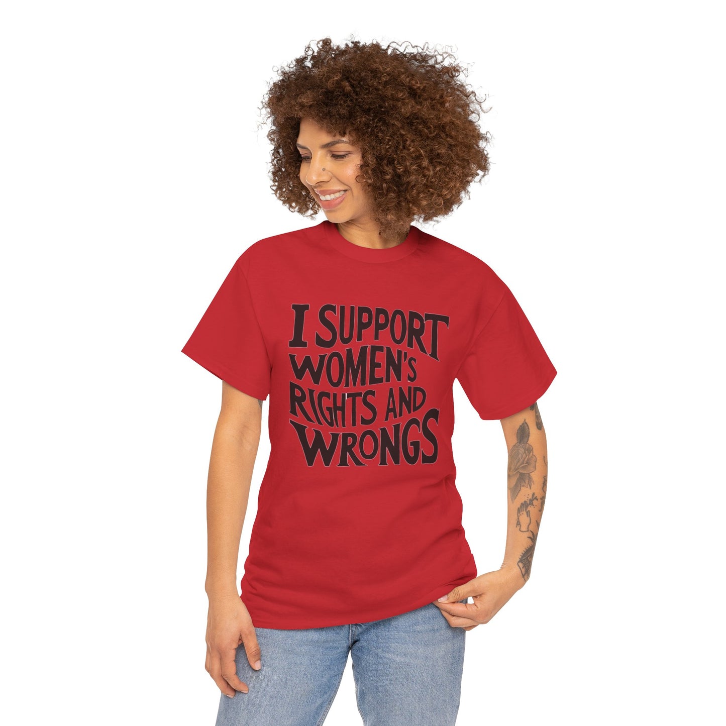I Support Printed T Shirt with Hearts