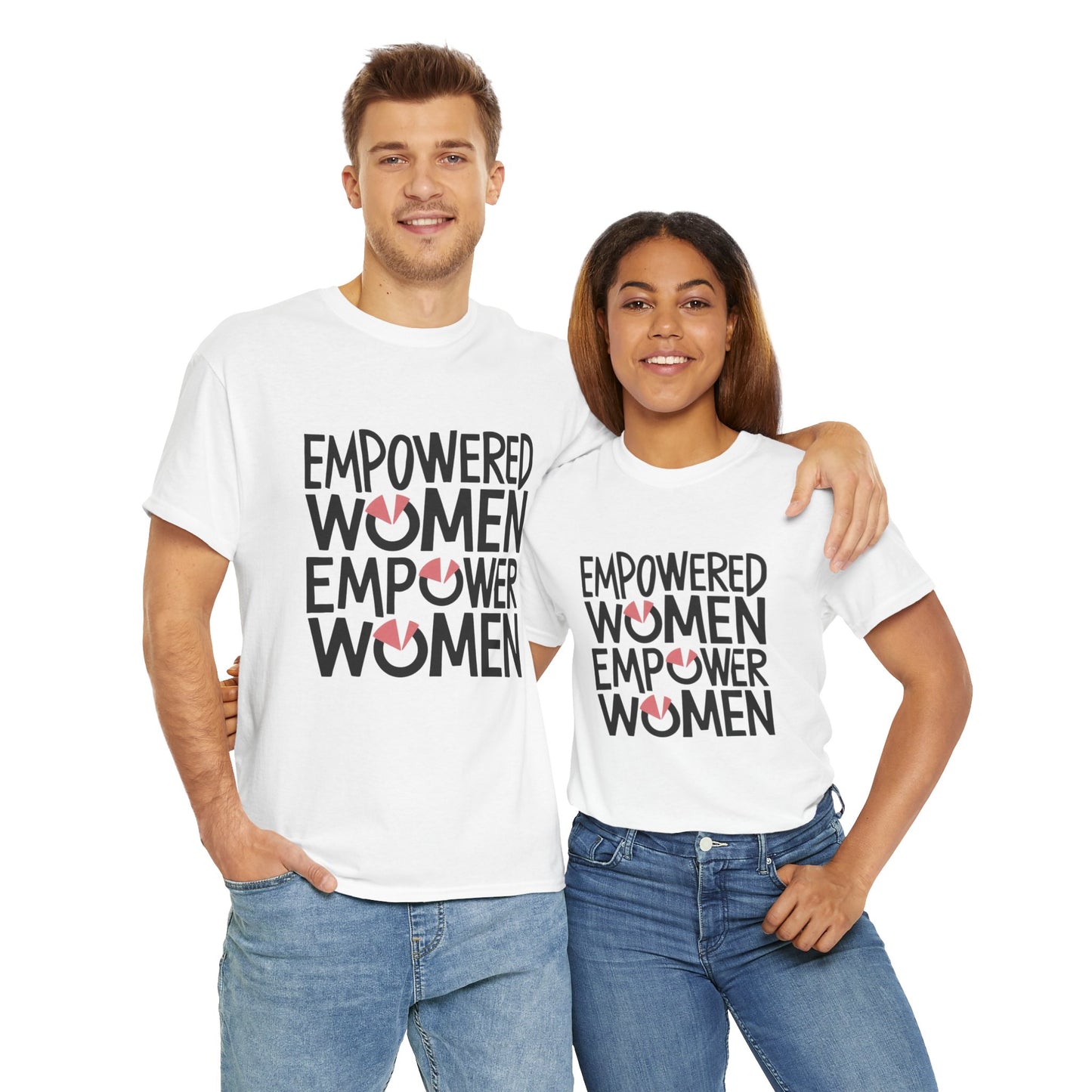 Empowered Printed T Shirt with Hearts