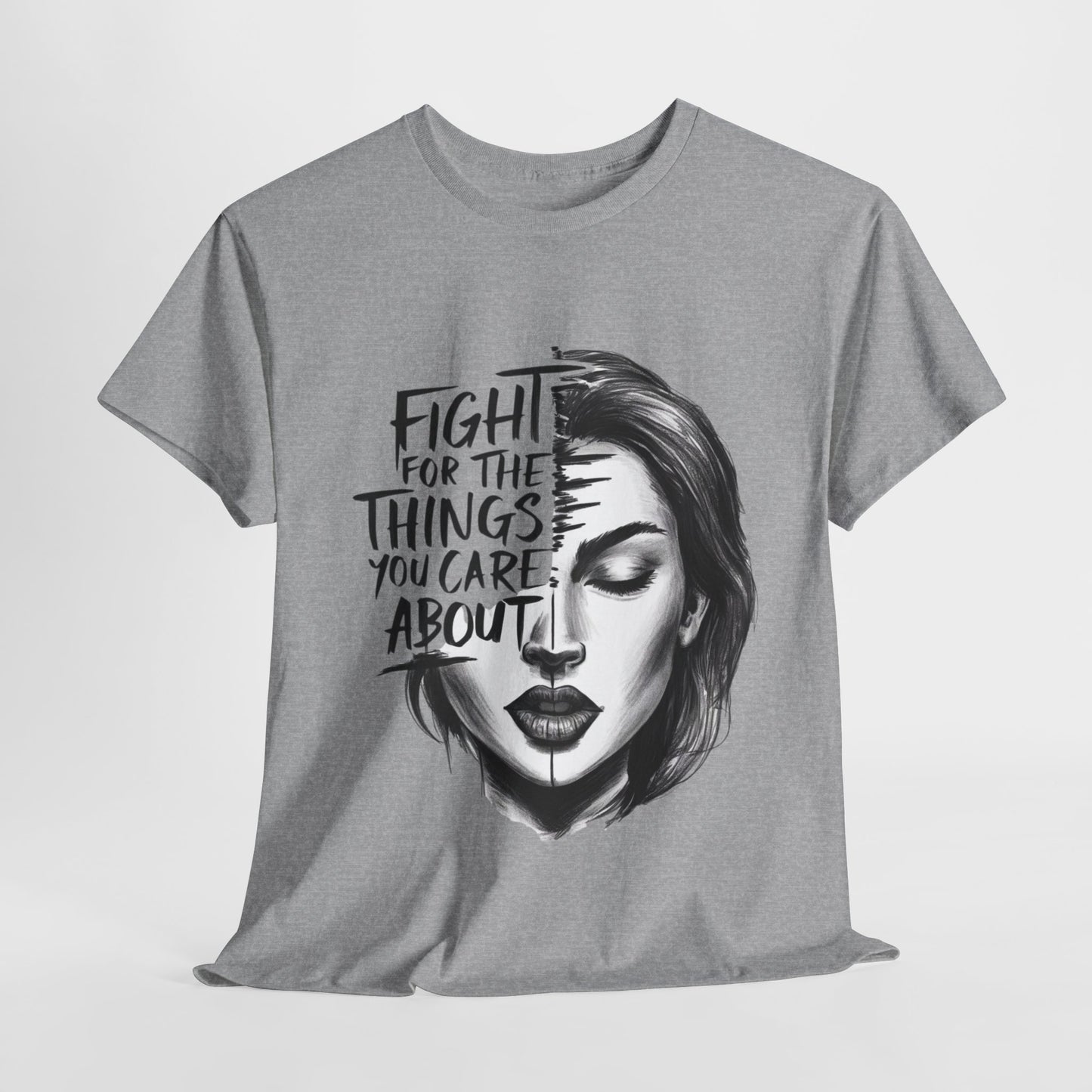Fight Printed T Shirt with Hearts