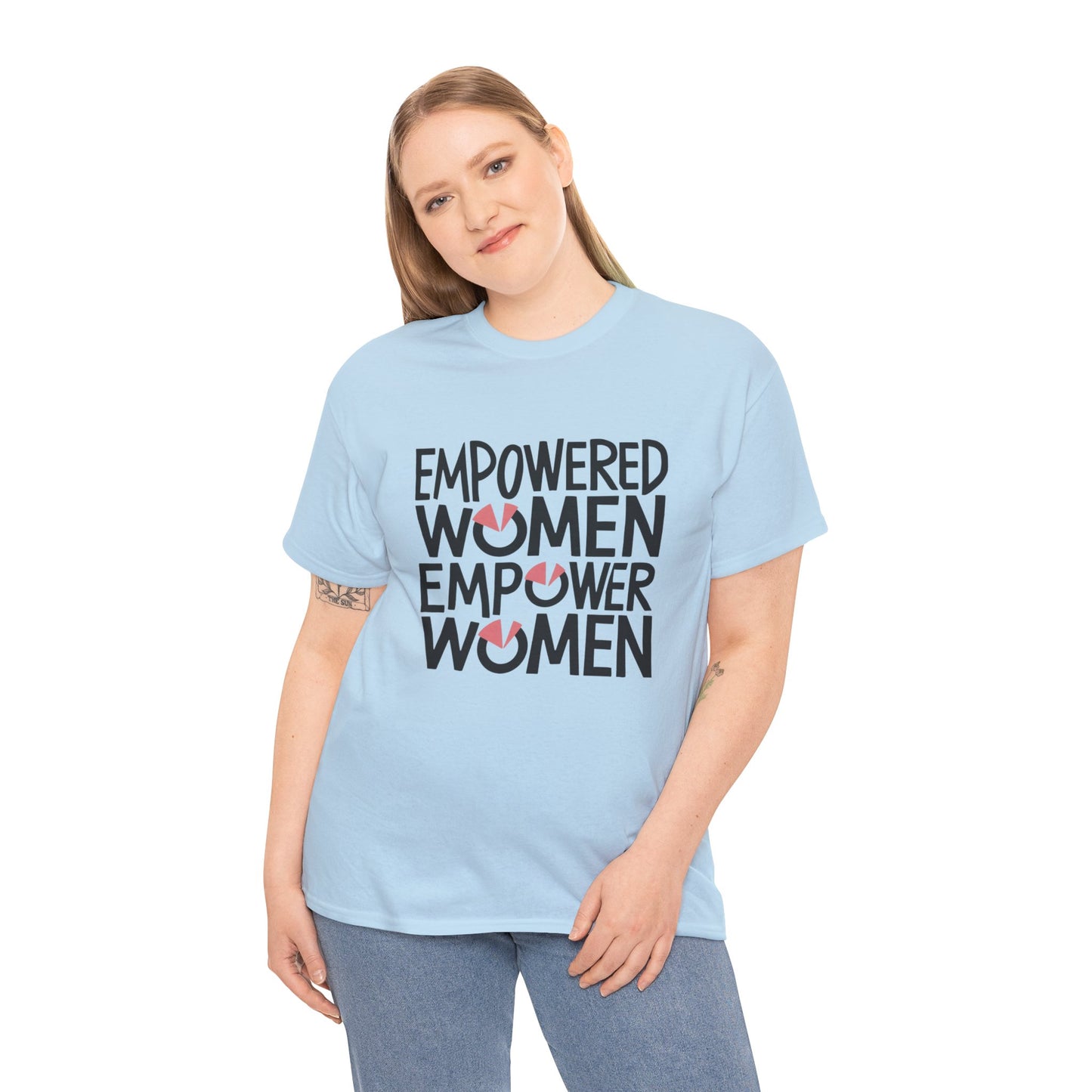 Empowered Printed T Shirt with Hearts