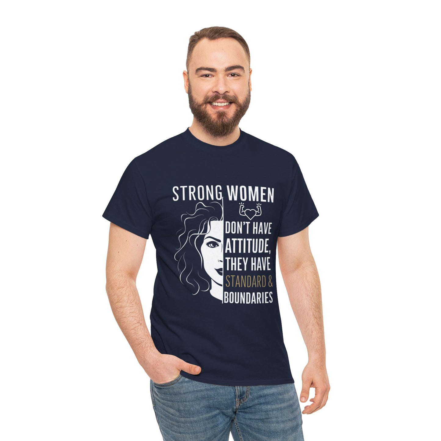 Strong Women Printed T Shirt with Hearts