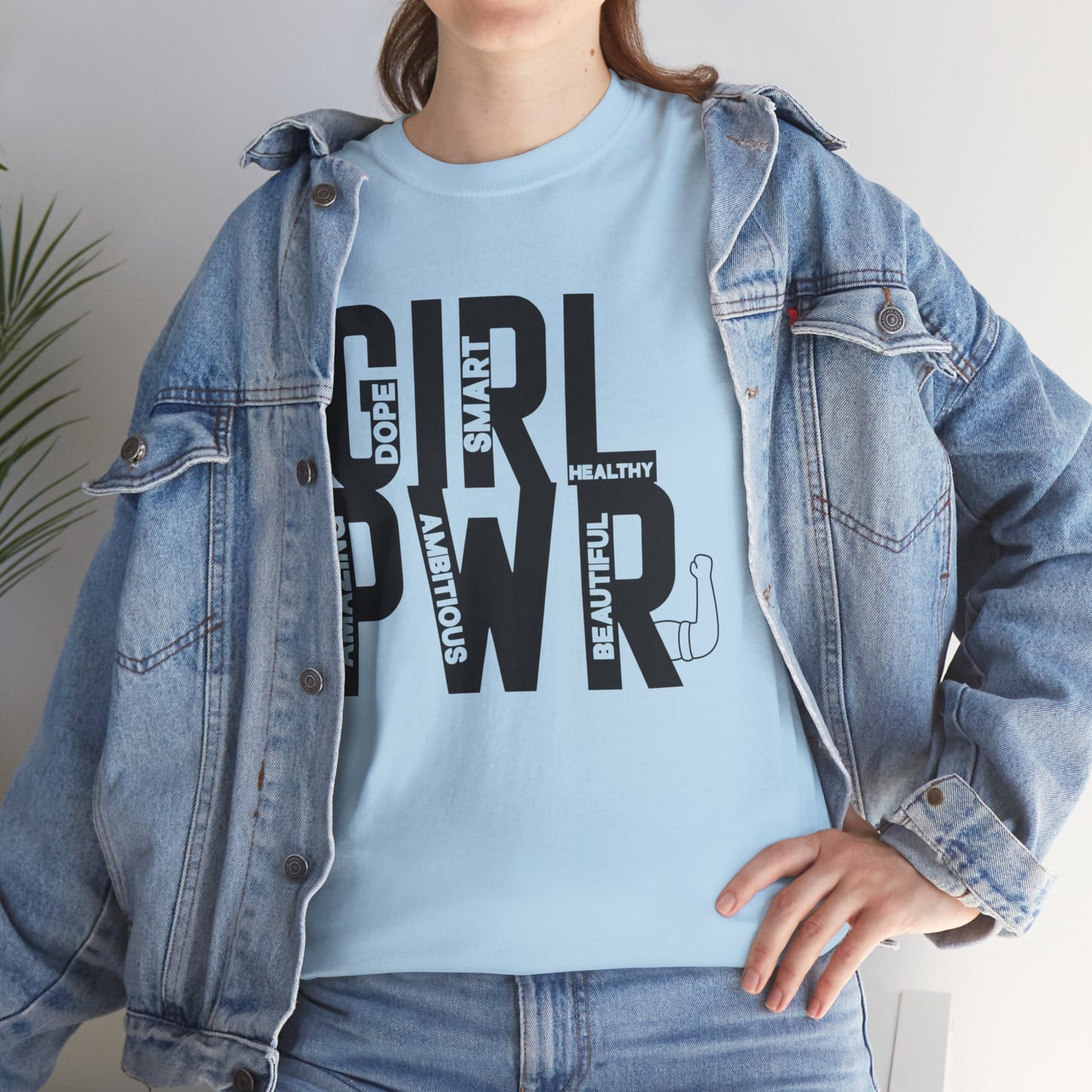 GIRL PWR Printed T Shirt with Hearts