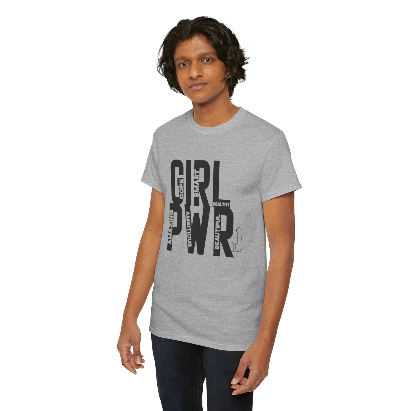 GIRL PWR Printed T Shirt with Hearts