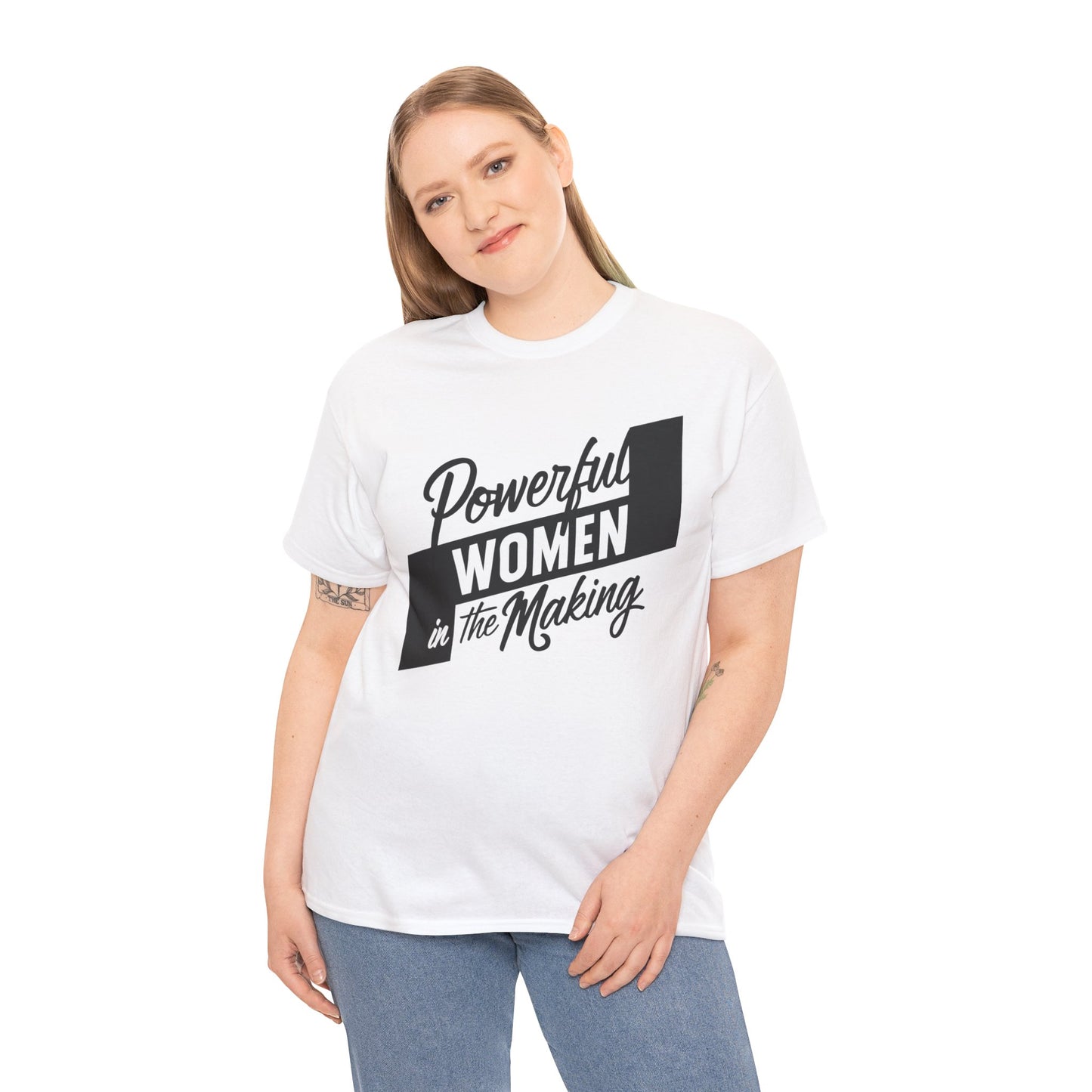 Powerful Women Printed T Shirt with Hearts