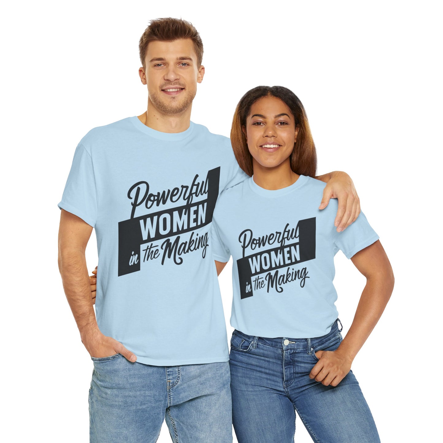 Powerful Women Printed T Shirt with Hearts