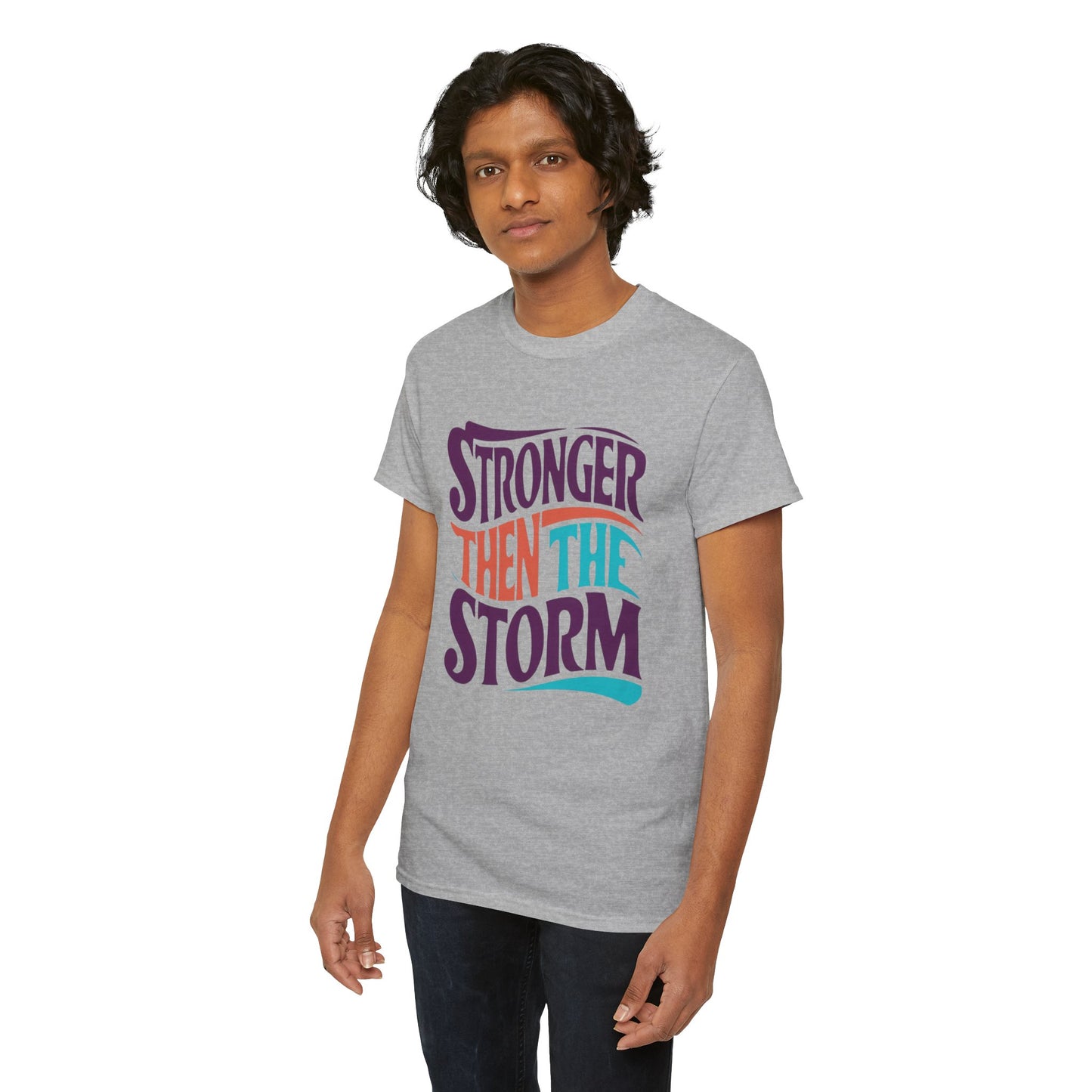 Stronger Then  Printed T Shirt with Hearts