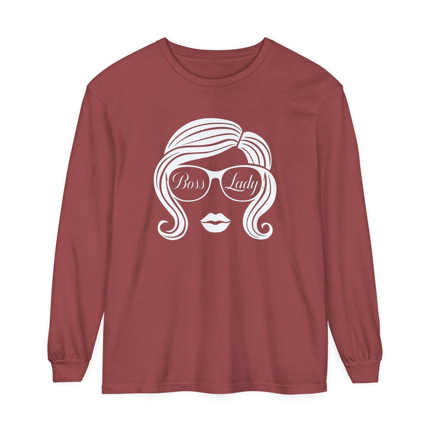 Boss Lady Women Garment-dyed Long Sleeve T-Shirt