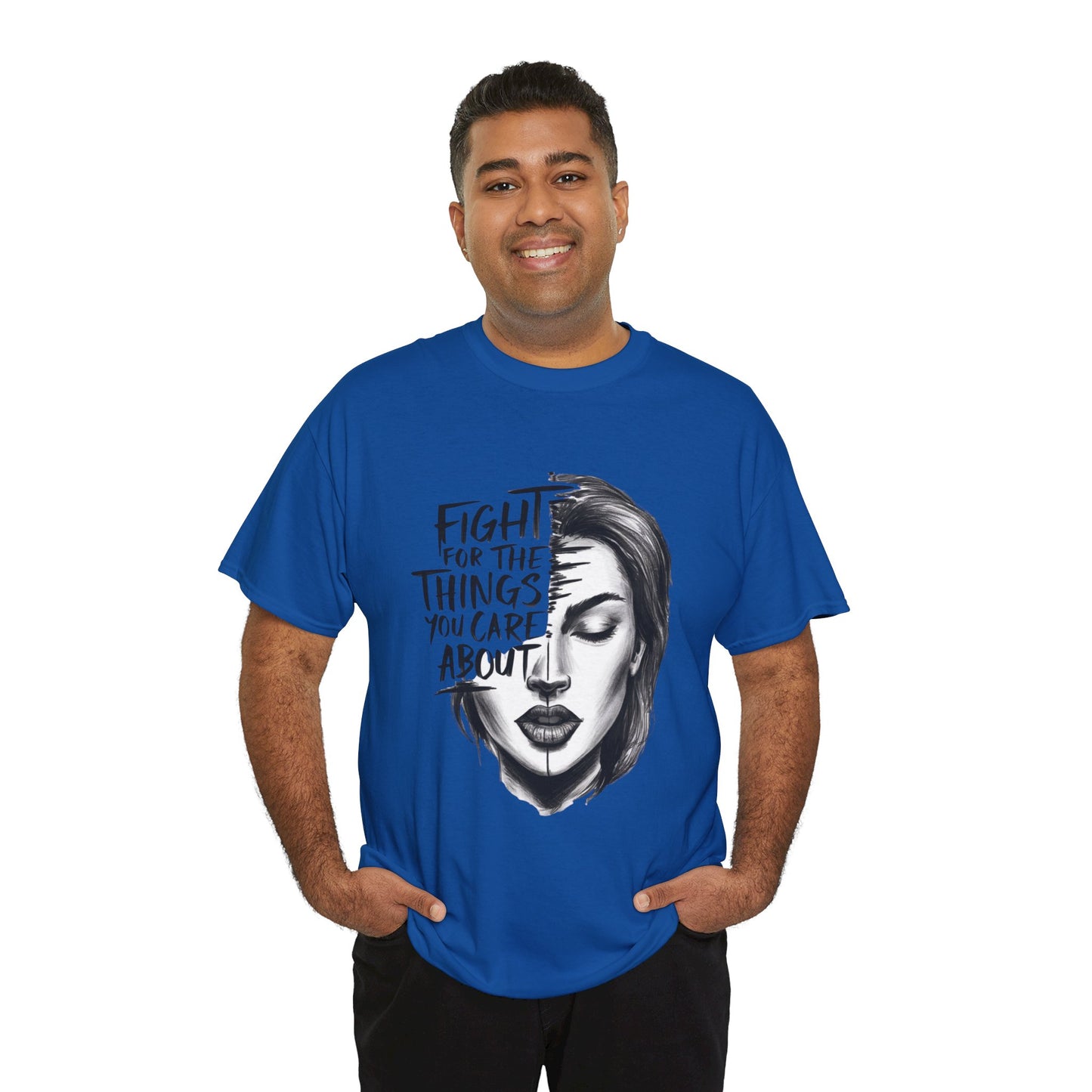 Fight Printed T Shirt with Hearts