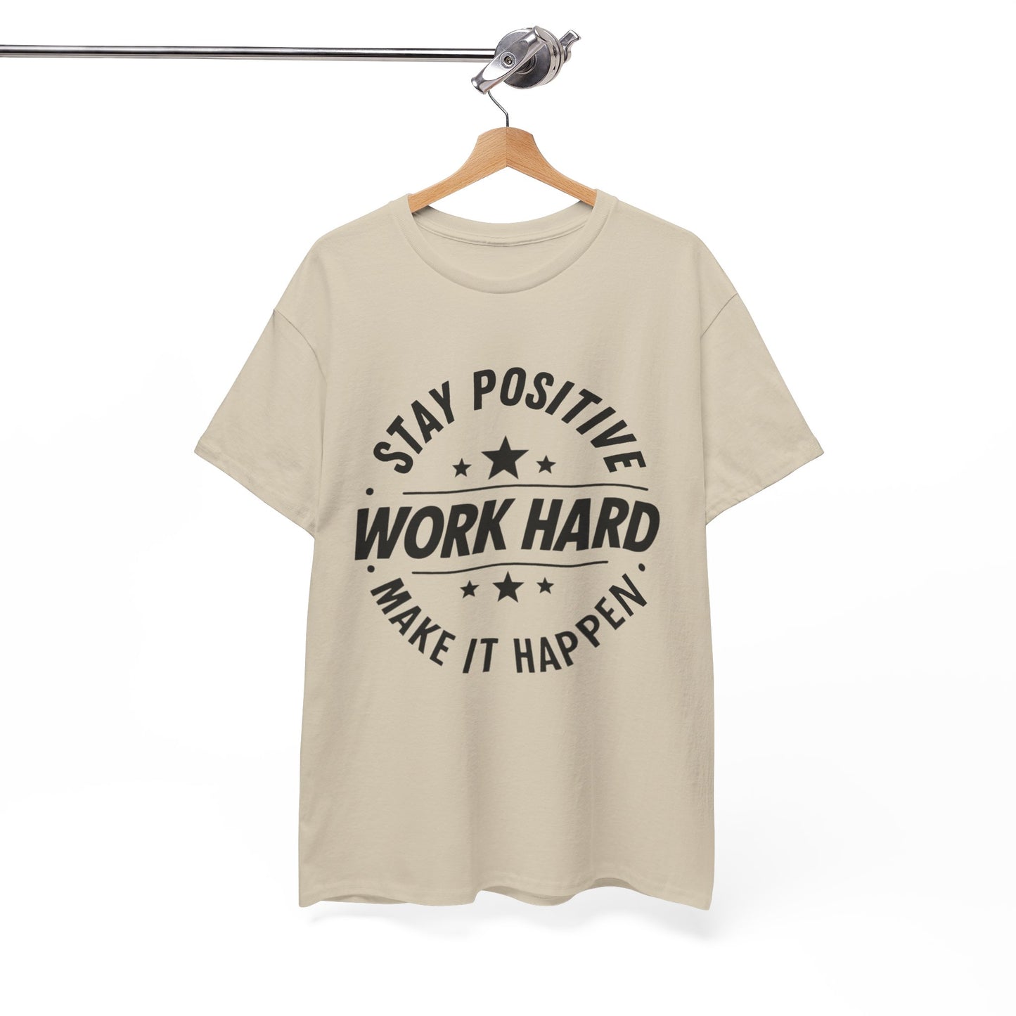 Stay Positive Printed T Shirt with Hearts