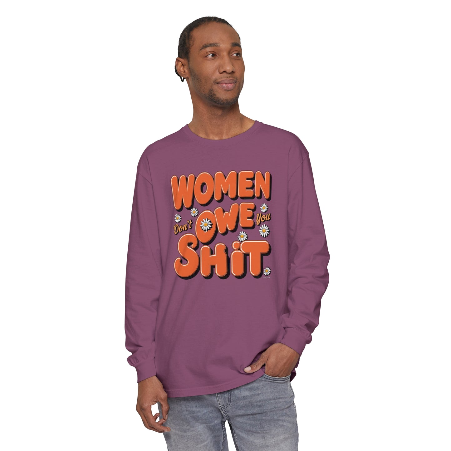 Women Don't Women Garment-dyed Long Sleeve T-Shirt