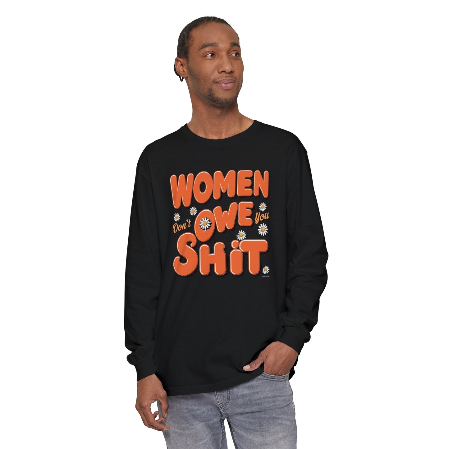 Women Don't Women Garment-dyed Long Sleeve T-Shirt