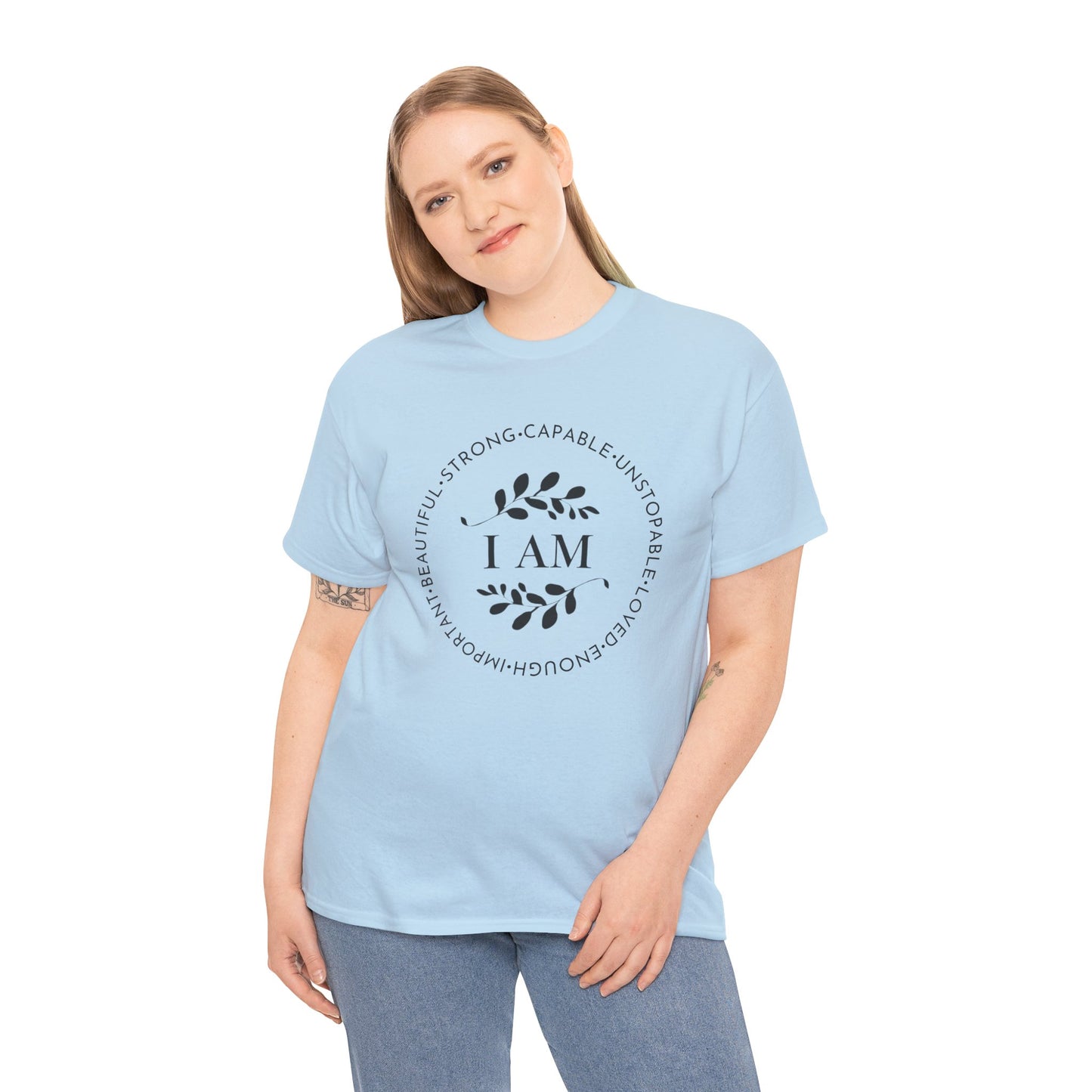 I AM Printed T Shirt with Hearts