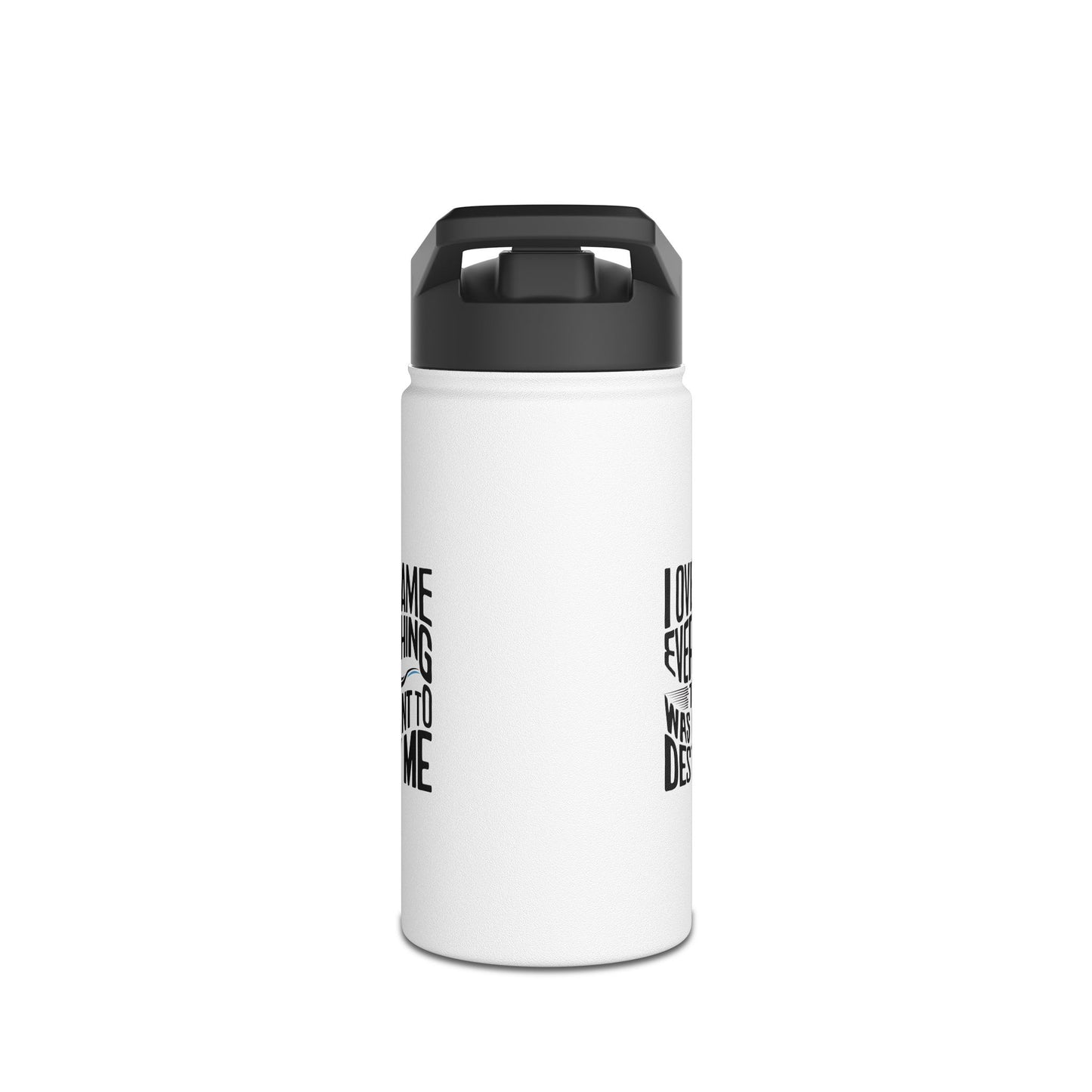 I Over Came Stainless Steel Water Bottle, Standard Lid