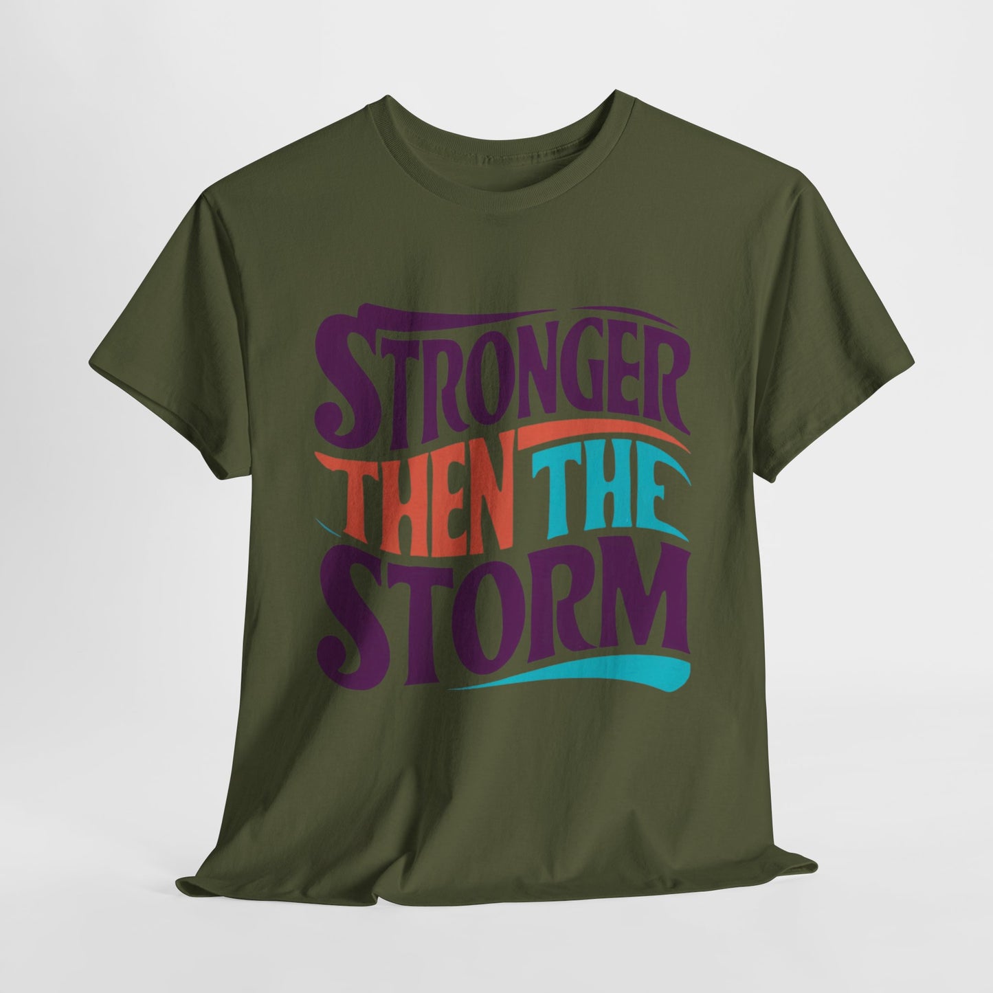 Stronger Then  Printed T Shirt with Hearts