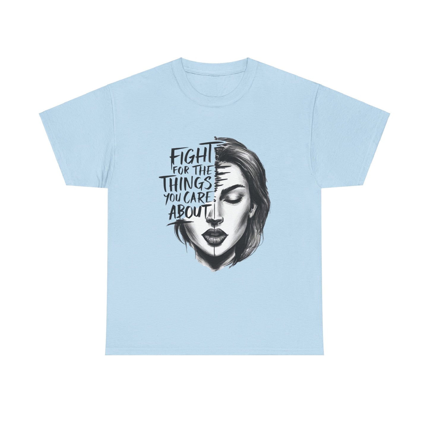 Fight Printed T Shirt with Hearts