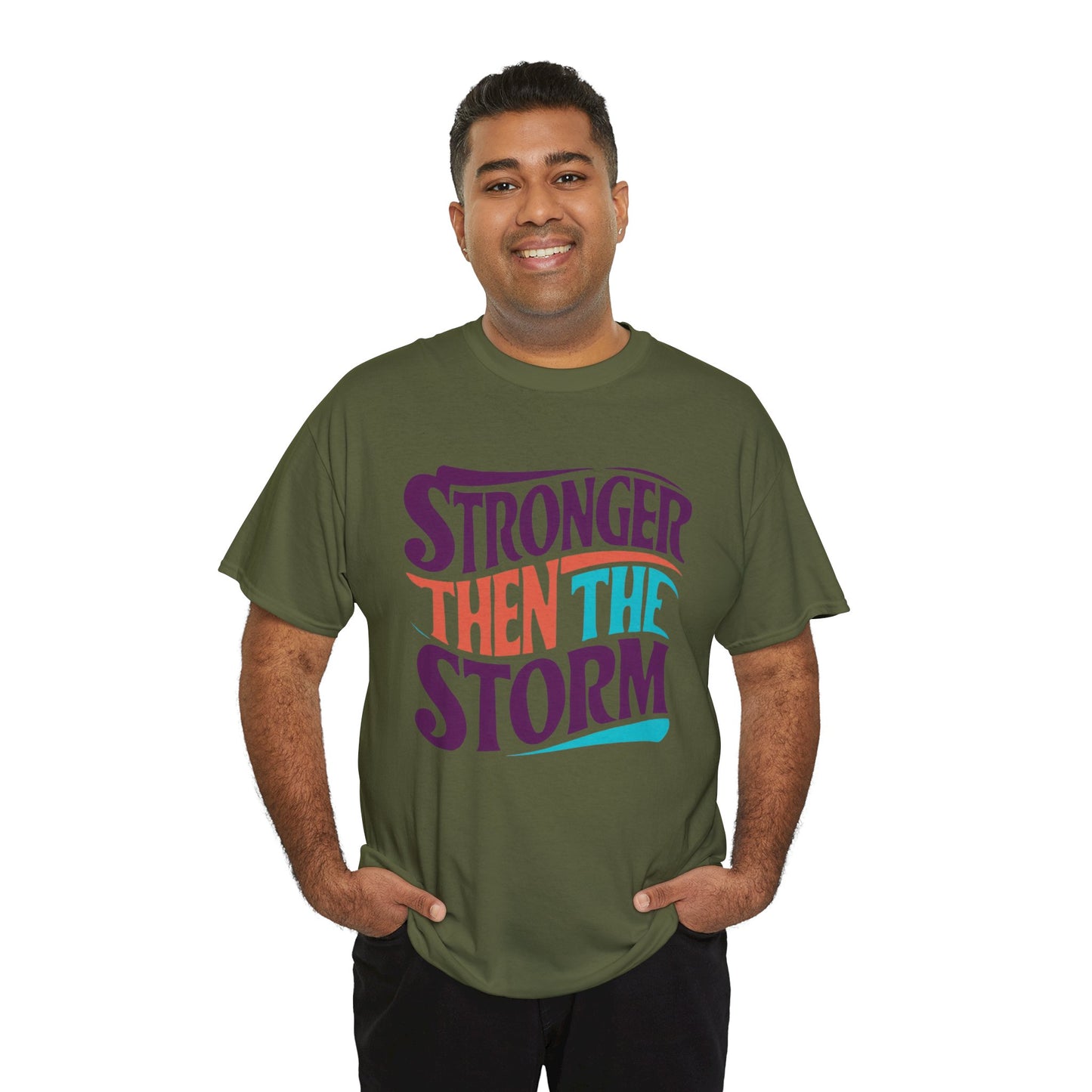 Stronger Then  Printed T Shirt with Hearts