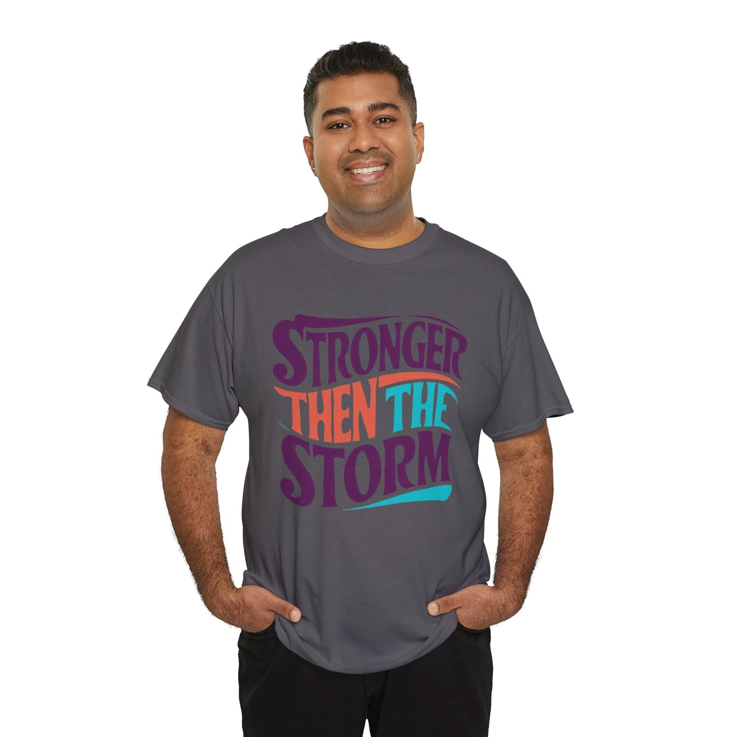 Stronger Then  Printed T Shirt with Hearts