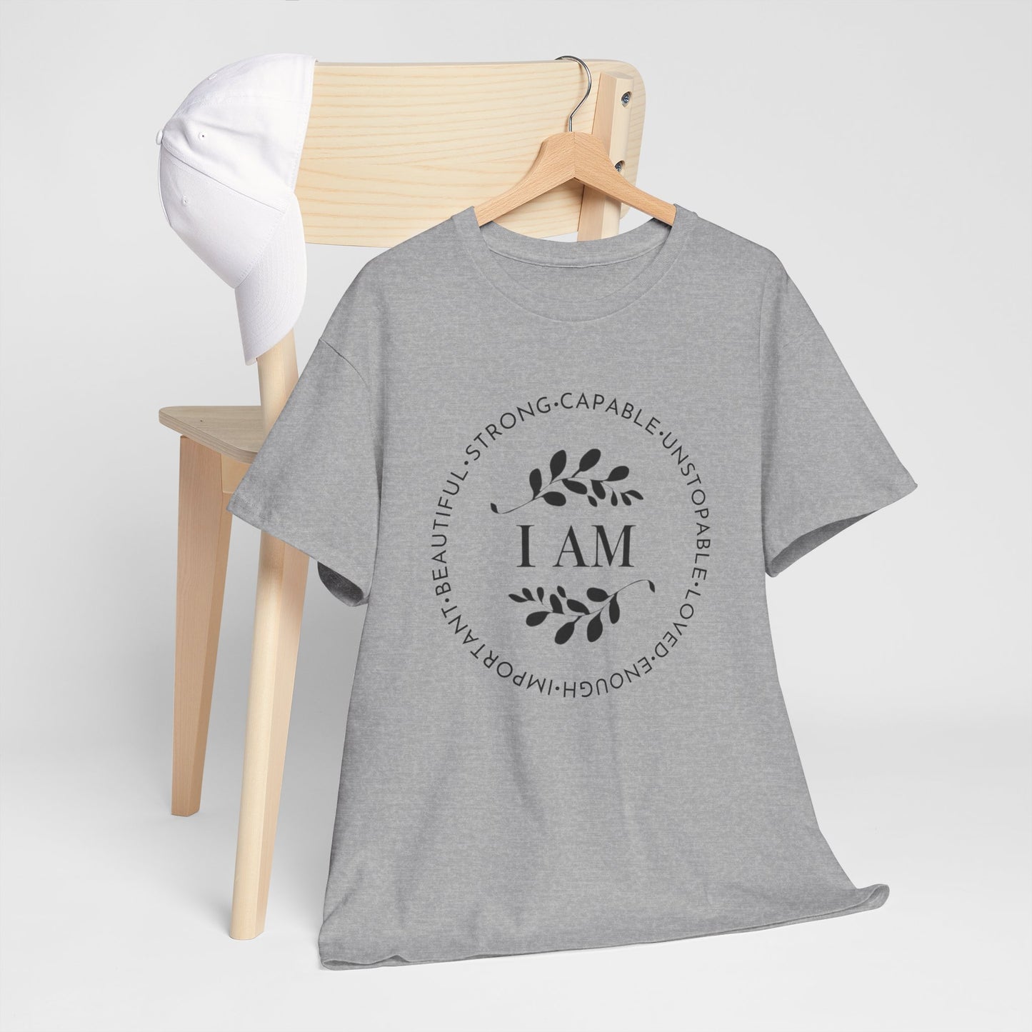 I AM Printed T Shirt with Hearts