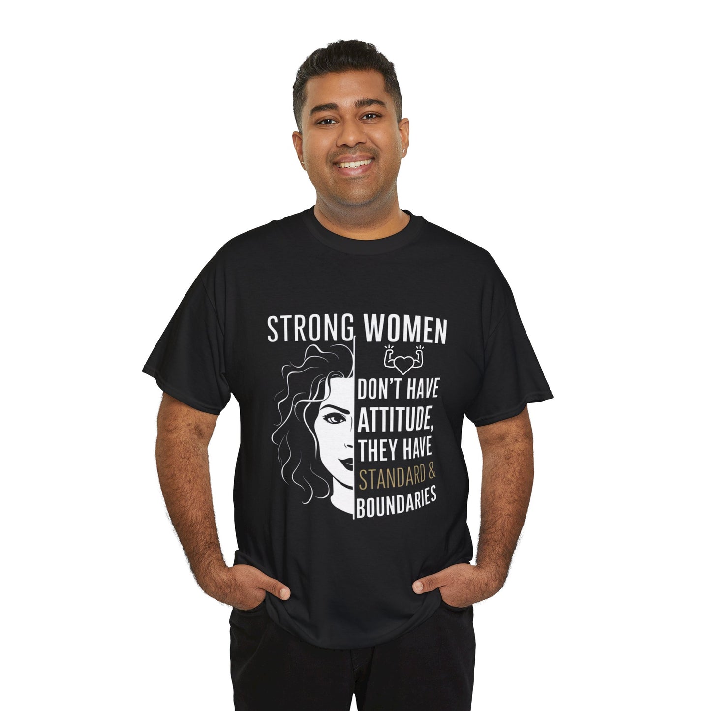 Strong Women Printed T Shirt with Hearts