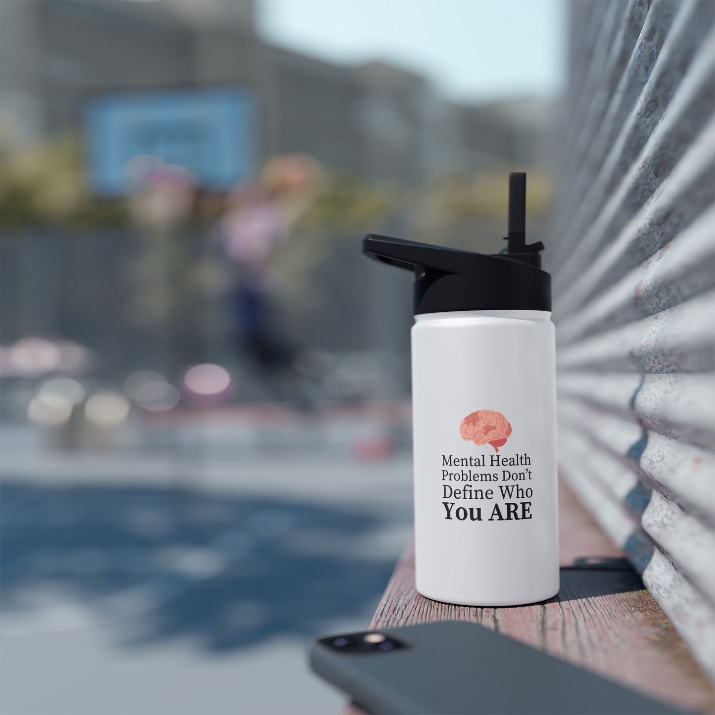 Mental Health  Stainless Steel Water Bottle, Standard Lid