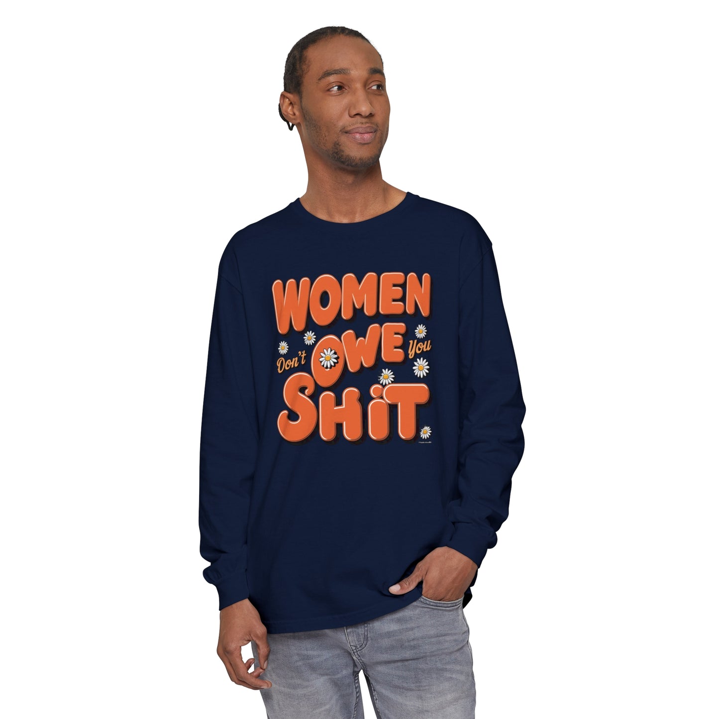 Women Don't Women Garment-dyed Long Sleeve T-Shirt