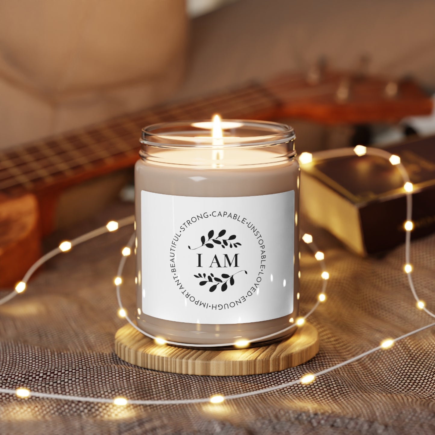 I am Strong Capable Printed Scented Soy Candle, 9oz